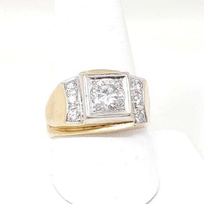 #2040 â€¢ 14k Gold Statement Ring with Eye Catching Diamonds, 8.7g