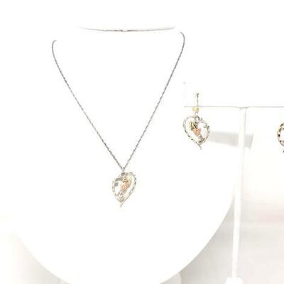 #2262 â€¢ Sterling Silver Necklace and Earrings Matching Set, 7.4g