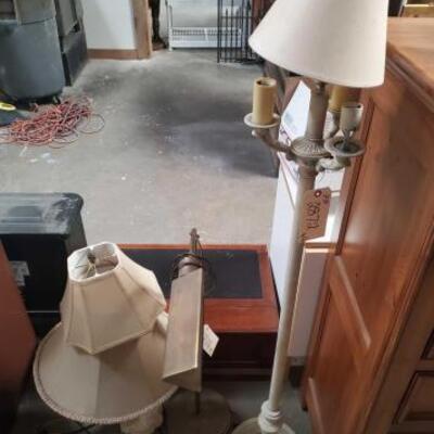 #2872 â€¢ (3) Lamps and Additional Lamp Shade Heights Measure Approx Between: 30"-60".