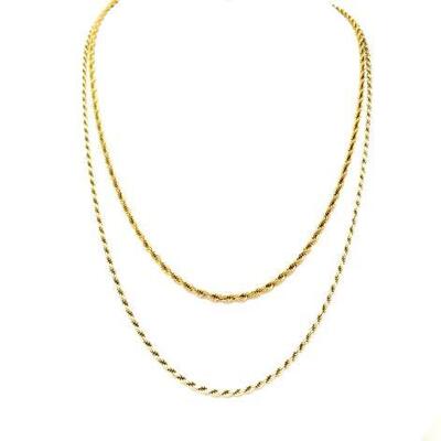 #2282 â€¢ Sterling Silver Rope Chain and Costume Rope Chain, 6.9g