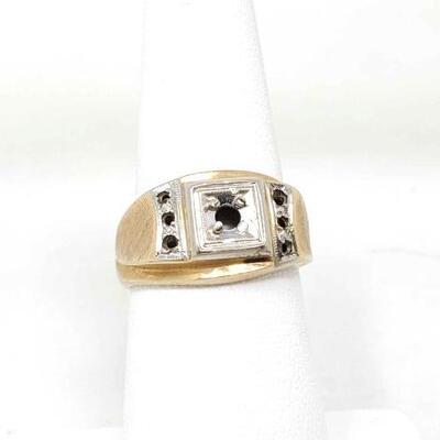#2042 â€¢ 14k Gold Ring Mount with Dainty Diamond Accents, 5.7g