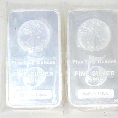 #2432 â€¢ (2) .999 Fine Silver Bars, Each 5ozt