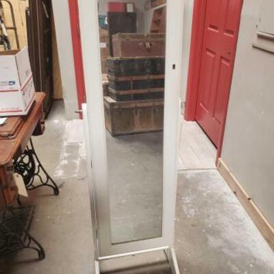 #2860 â€¢ Mirror/Jewelry Armoire Measures Approx: 18.5"Ã—18.5"Ã—57".