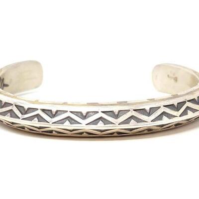 #612 â€¢ Native American Sterling Silver Engraved Cuff: Weighs Approx 80.4g Approx Cuff Size 2.5" Approx Width 2"