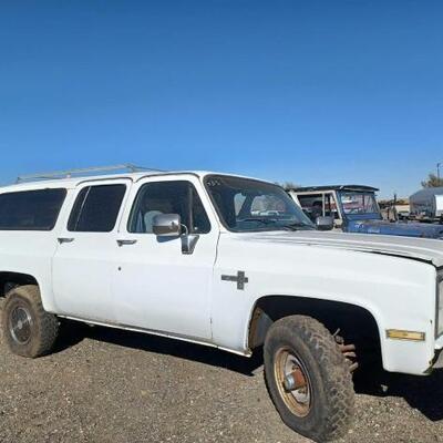 #402 â€¢ 1987 Suburban Silverado 20
VIN: 1GN6V26K5HF106450
PLATE: 312007
Doc Fee:  $70
