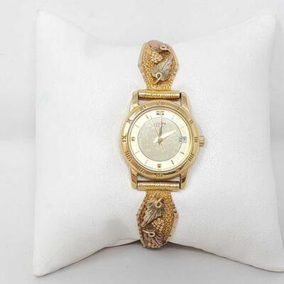 #2162 â€¢ 10k Black Hills Gold Wrist Watch:m Includes Original Box.