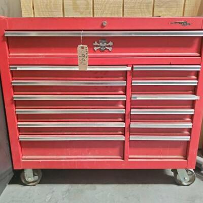 #2932 â€¢ U.S. General Rolling Tool Chest with Tools Measures Approx: 45"Ã—18.5"Ã—40" Tools Include Wrenches,...