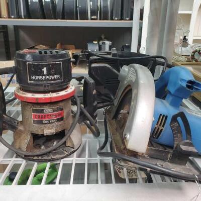 3Ã—21" Belt Sander, Router, Circular Saw and (2) Screwdrivers