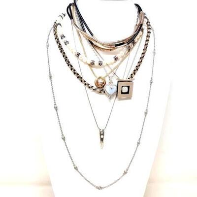 #2266 â€¢ (8) Fashion Sterling Silver Necklaces, 245g