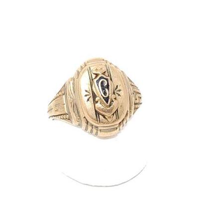 #2168 â€¢ 10k Gold Engraved Ring, 8.6g.