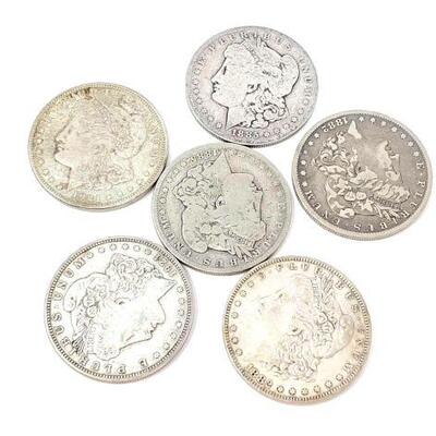 #2480 â€¢ (6) Morgan Silver Dollars