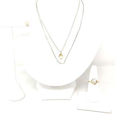 #2148 â€¢ 18k, 14k and 12k Gold Filled Earrings, Chain, Pendant and Ring