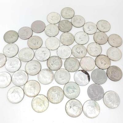 #2546 â€¢ (46) Kennedy Half Dollars 90%: Years Range: 1965-1970 (40) PhiladelphiaMint and (6) Denver Mint. 