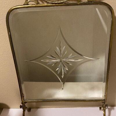Antique Fireplace Screen Mirror