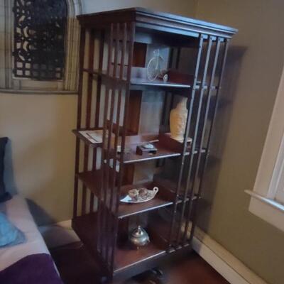 Edwardian Swivel Bookcase