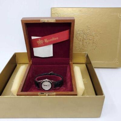 #1400 â€¢ 18k GE Hamilton Watch With Original Case And Box