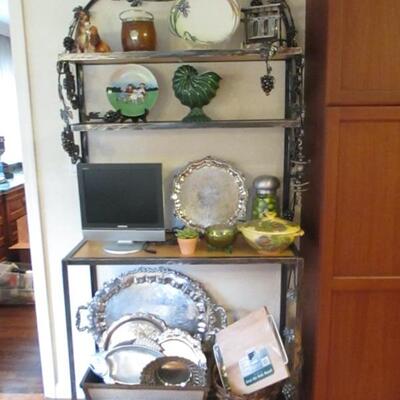 Lovely Bakers Rack From Santa Barbara California with Detailed Grape Design 