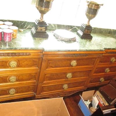 Beautiful Marble Top Credenza  