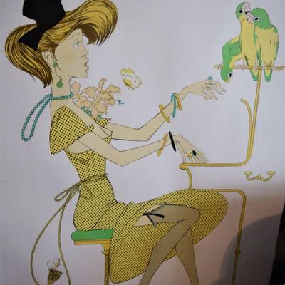 Phillippe Noyer â€“ â€œYOUNG LADY with PARROTSâ€ Signed Lithograph #EA X1/XXX