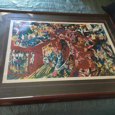 Leroy Nieman "21 Club Bar" large-sized signed framed print