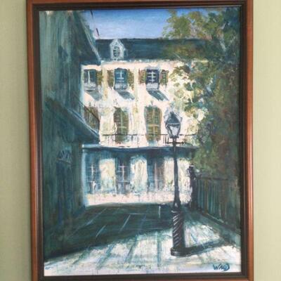 Charles Ward large signed original painting "Pirates Alley, New Orleans"
