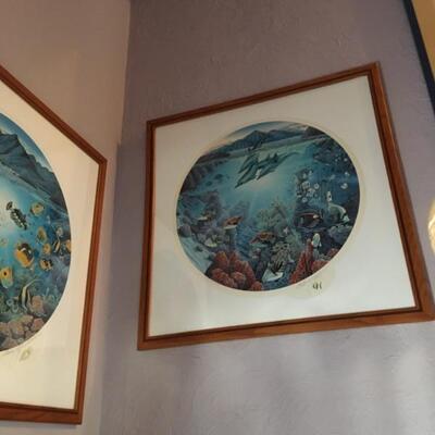Robert Lyn Nelson "Honolua Bay" signed & numbered lithograph w/ serigraphy enhancement, framed w/ artist's remark...