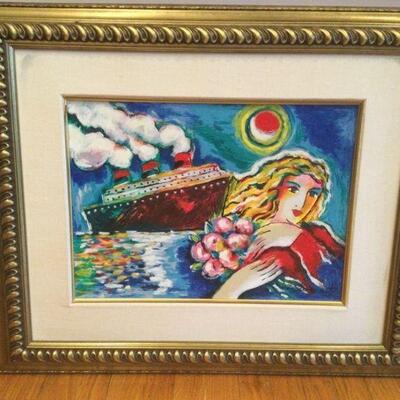 Zamy Steynovitz "Cruise Ship" signed embellished serigraph, AP # 14/24 w/ COA