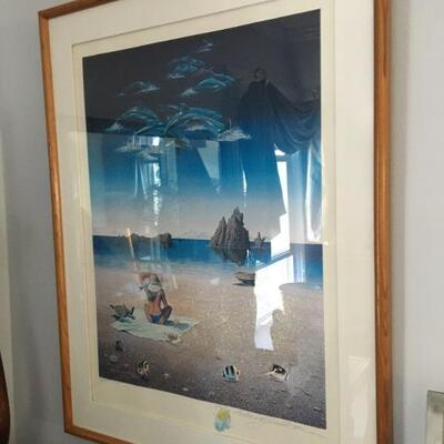 Robert Lyn Nelson "Summer Illusion" signed lithograph w/ serigraphy enhancement AP # 11/50 w/ artist's remark & COA