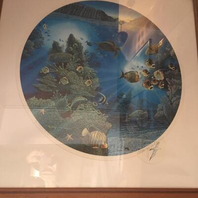 Robert Lyn Nelson "Waipi'o Bay" signed & numbered lithograph w/ serigraphy enhancement, framed w/ artist's remark...