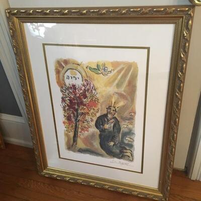 Marc Chagall â€œTreeâ€ large-sized signed & numbered lithograph, # 150/500 w/ COA
