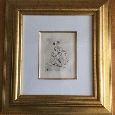 Paul Cezanne "Portrait of the Artist " 1873 etching, from a posthumous edition; image measures 5 3/4"h X 4 3/8"w,...