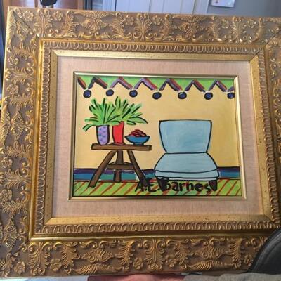 A.E. Barnes "Untitled #467" signed monotype w/ COA