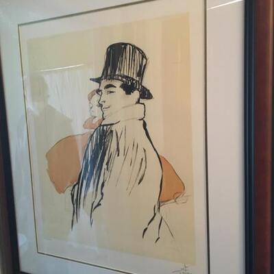 Rene Gruau "Couple" large-size signed & numbered lithograph # 232/300