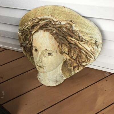 Large Chalkware Medusa Wall Art Piece