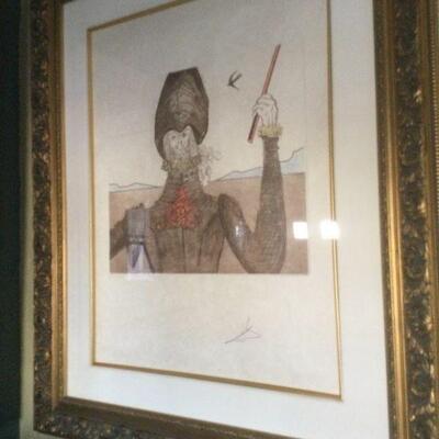 Salvador Dali "Don Quixote - The Dreamer" signed & numbered etching AP # 47/50 w/ COA