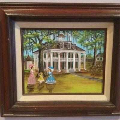 Almarie Pittman Little "Houmas House Plantation" signed original painting; measures 10"w X 8"h