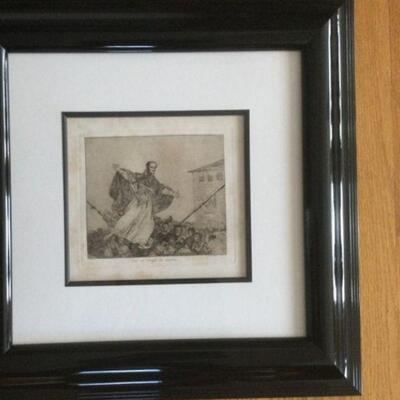 Francisco Goya "Que se rompe la cuerda (May the cord break)" 1903 etching w/ COA; measures 10"w X 8-1/2"h unframed,...