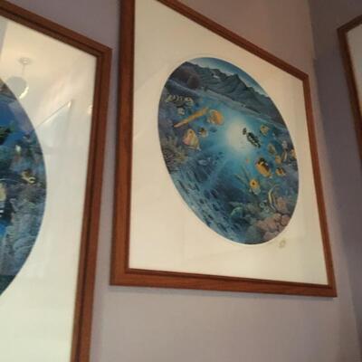 Robert Lyn Nelson "Hanalei Bay" signed & numbered lithograph w/ serigraphy enhancement, framed w/ artist's remark...