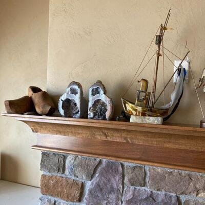 Geode bookends and another pair of klompen