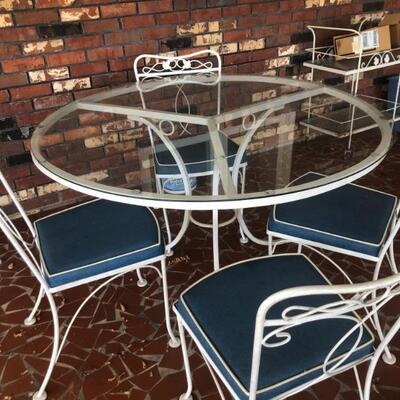 Vintage Metal Patio Furniture Table 