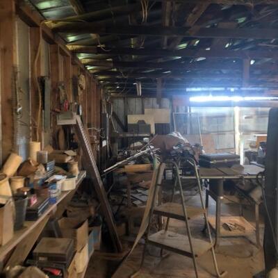 Building full of stuff! Tools. This building mostly wood working 