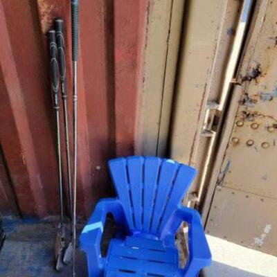 #6006 â€¢ (3) Golf Clubs and Kid's Lawn Chair