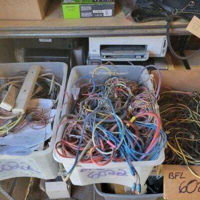 #6022 â€¢ 3 Boxes Of Assorted Wires, Cables, Outlets, And More
