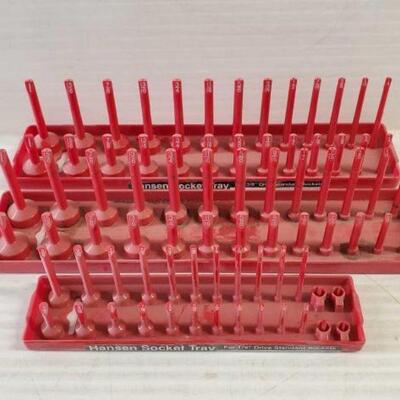 #5628 â€¢ 3 Snap-On Hansen Socket Trays for 1/4" and 3/8" Drive Standard Sockets