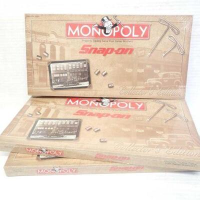 #5140 â€¢ NEW! 3 Snap-On Monopoly Board Games Collector's Edition