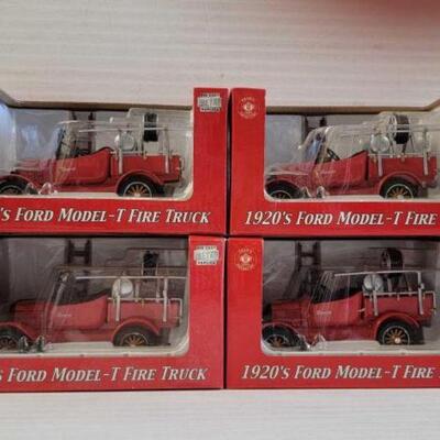 #5578 â€¢ New! 4 Snap-on 1920's Ford Model-T Fire Truck Die-Cast Sets