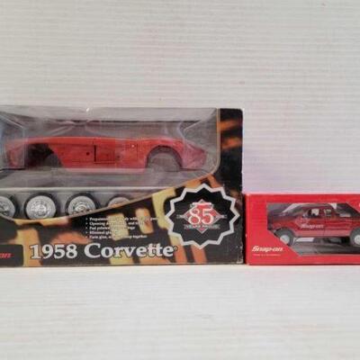 #5580 â€¢ Snap-on 1958 Corvette Die-Cast Set and Ford F-150 Pickup in Original Boxes