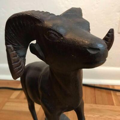 Ironwood Ram Sculpture SGRI Indian, Sonora, Mexico 15â€ tall, 12 wide