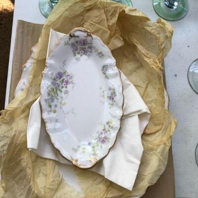 150 year old China. (2) boxes located under table