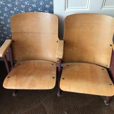 School house chairs from a local elementary school. Client bought them and also attended the school